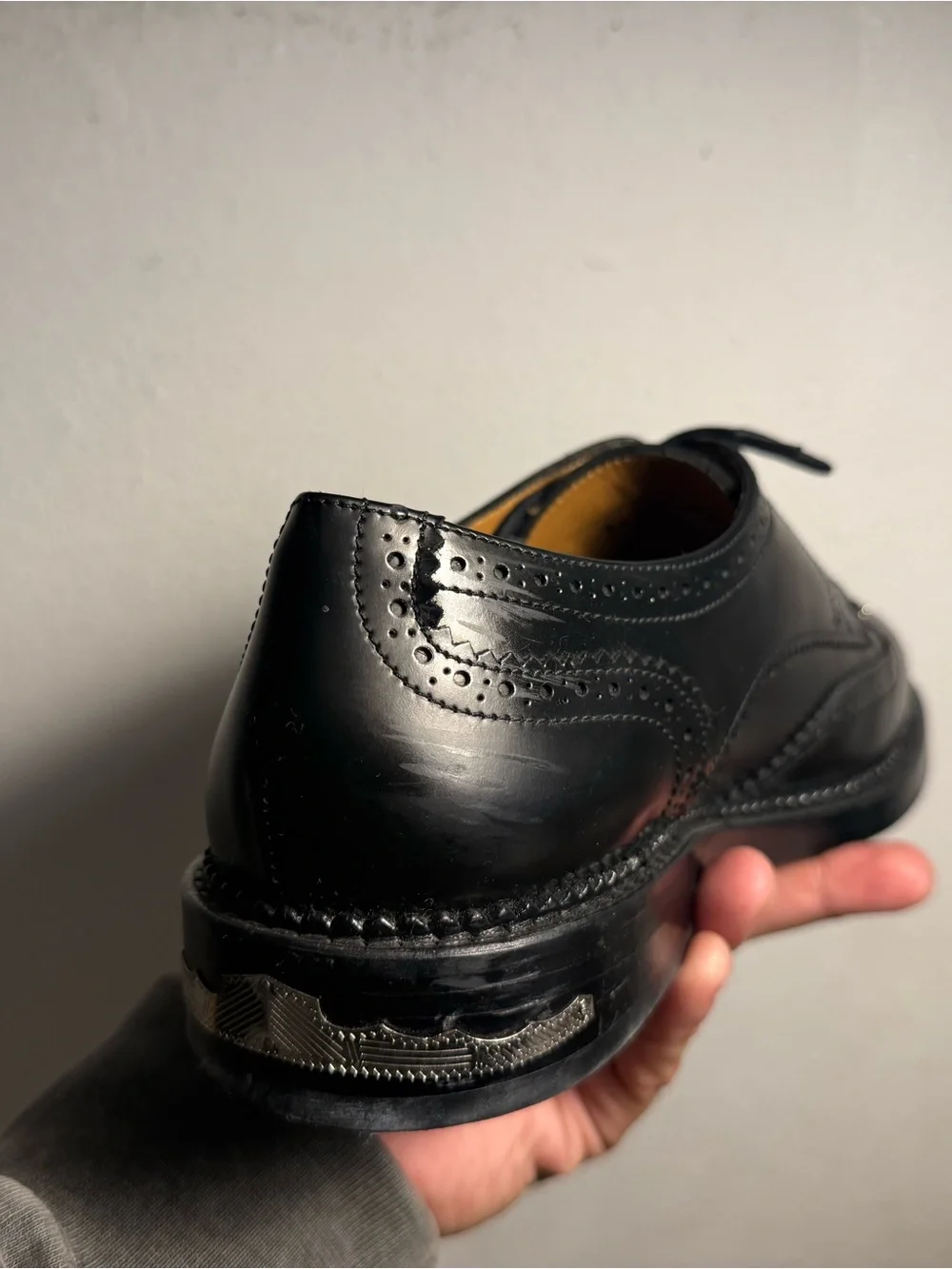 TOGA VIRILIS - Black Polido (Size 41 Wingtip Oxfords with Metal Tassels)